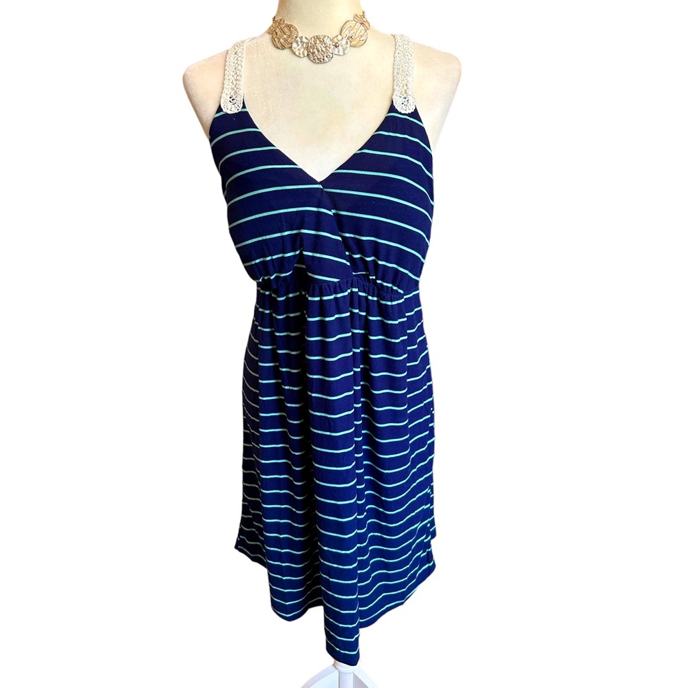 Crochet T-Back Striped Summer Dress